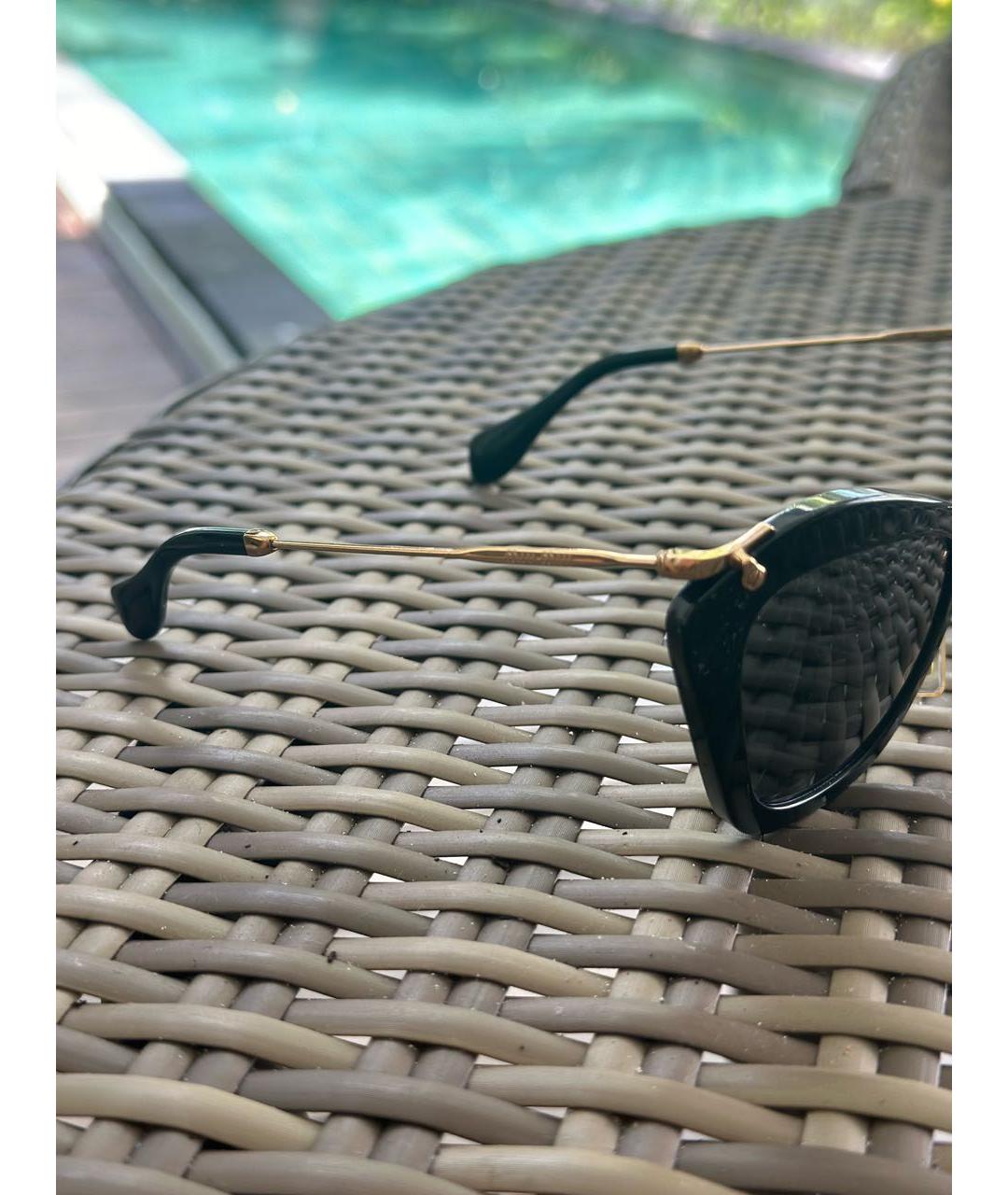 MIU MIU Черные металлические солнцезащитные очки, фото 3