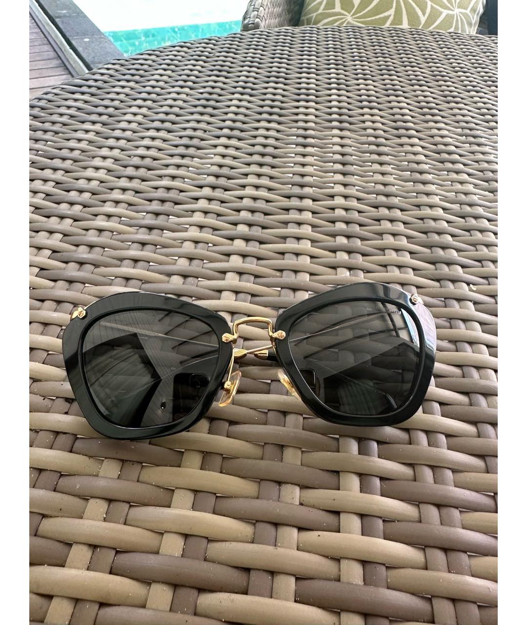 MIU MIU Черные металлические солнцезащитные очки, фото 6