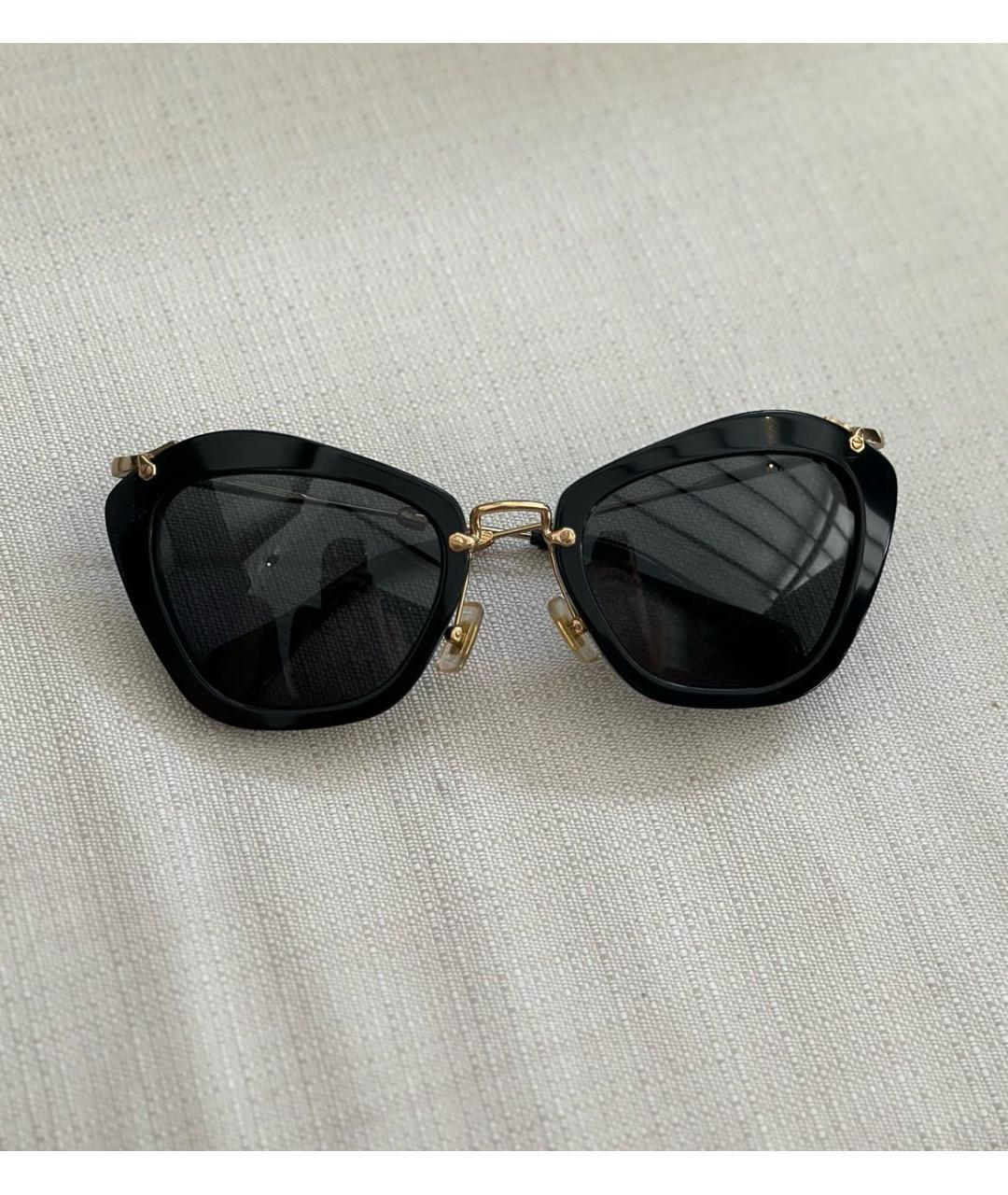 MIU MIU Черные металлические солнцезащитные очки, фото 5