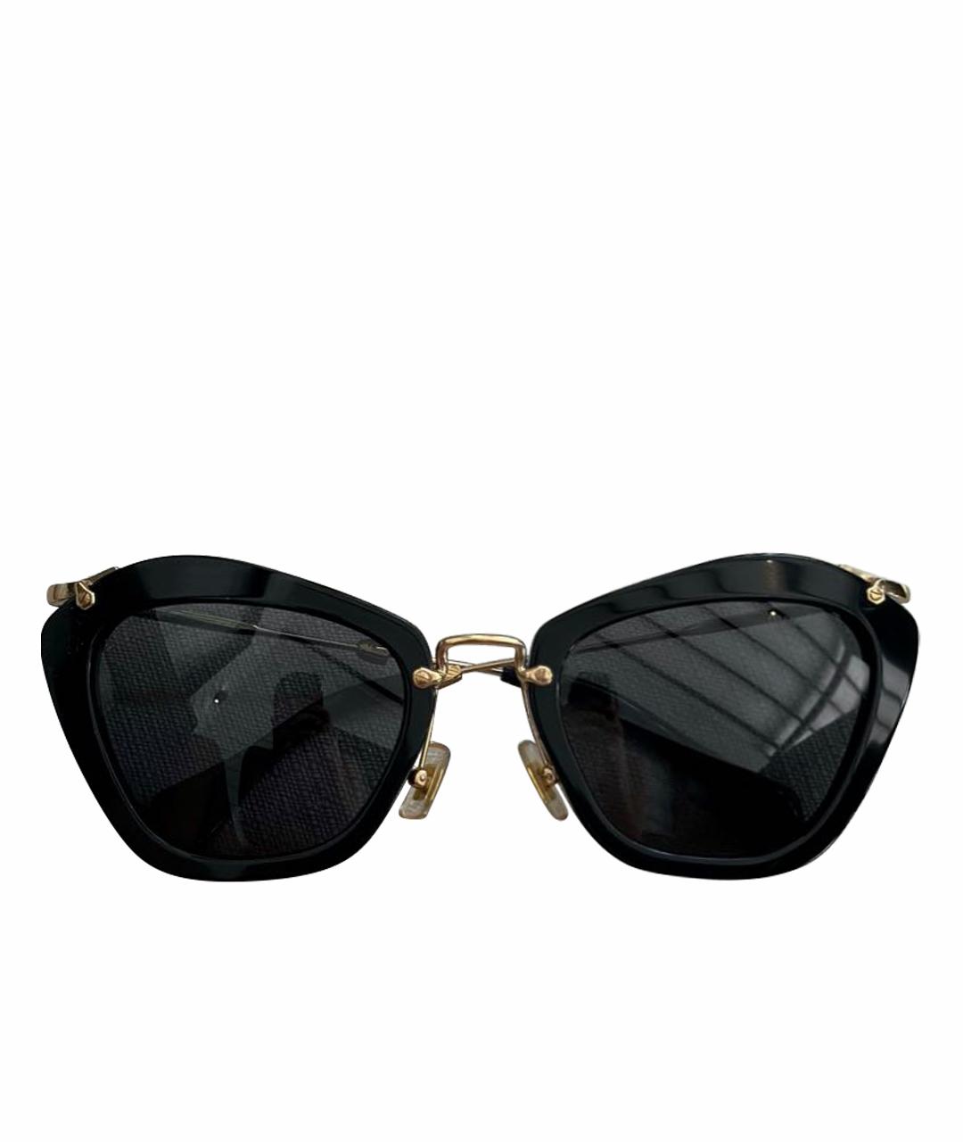 MIU MIU Черные металлические солнцезащитные очки, фото 1