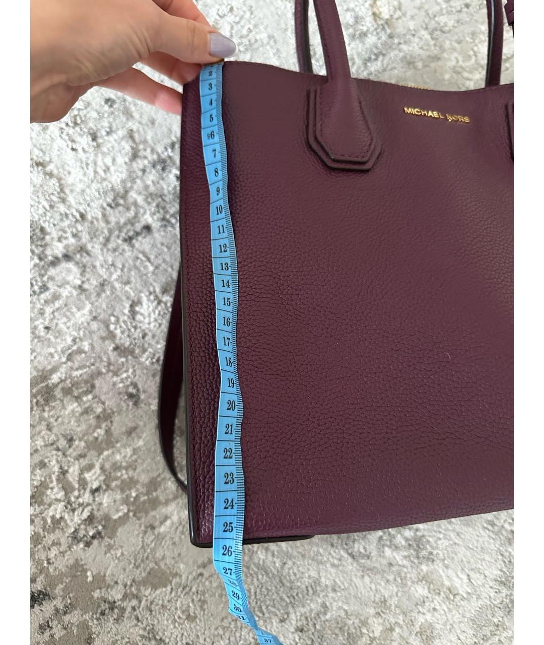 MICHAEL KORS Бордовая кожаная сумка с короткими ручками, фото 8