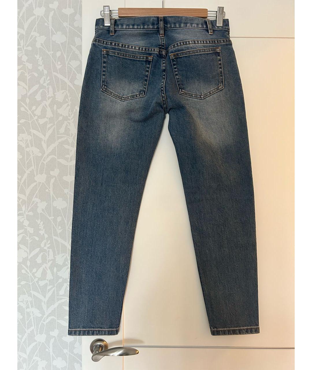 A.P.C. Синие хлопко-полиэстеровые джинсы слим, фото 2