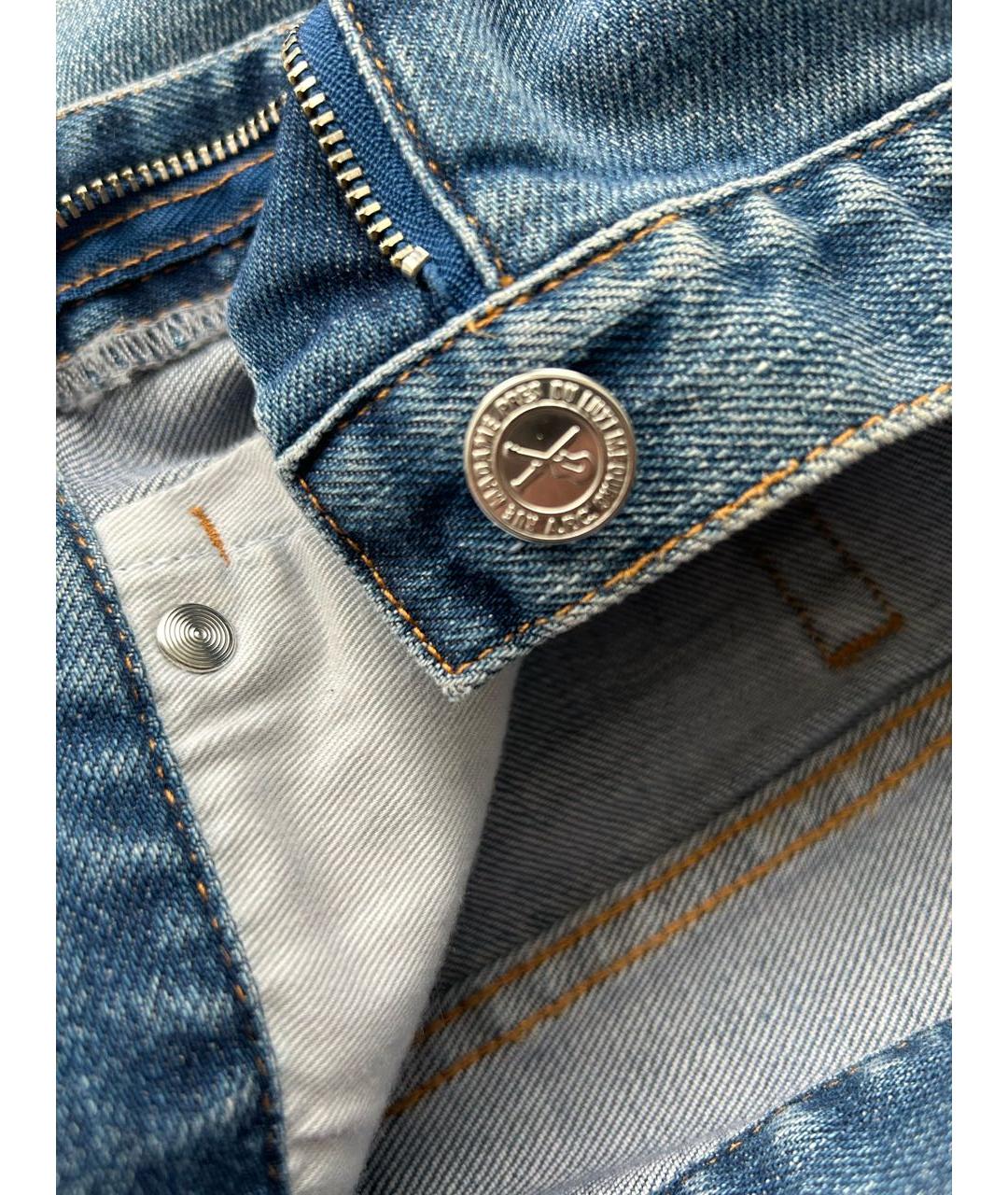 A.P.C. Синие хлопко-полиэстеровые джинсы слим, фото 4
