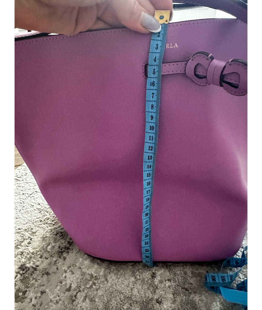 FURLA Фиолетовая кожаная сумка тоут, фото 8