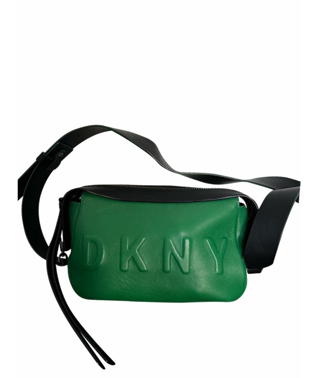 DKNY Зеленая кожаная сумка через плечо, фото 1