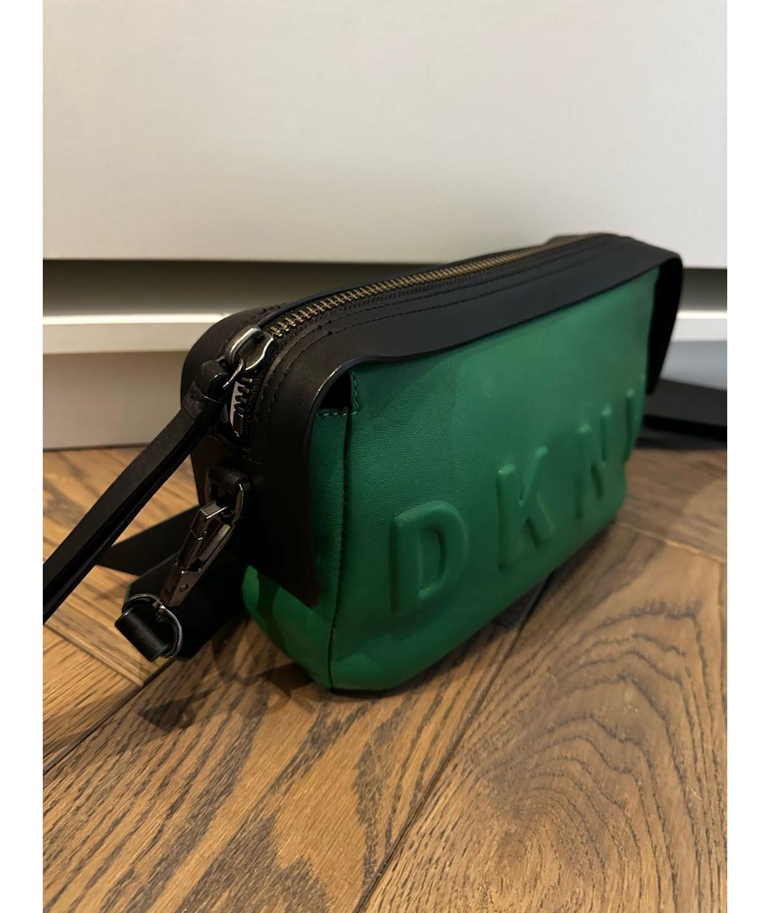 DKNY Зеленая кожаная сумка через плечо, фото 2