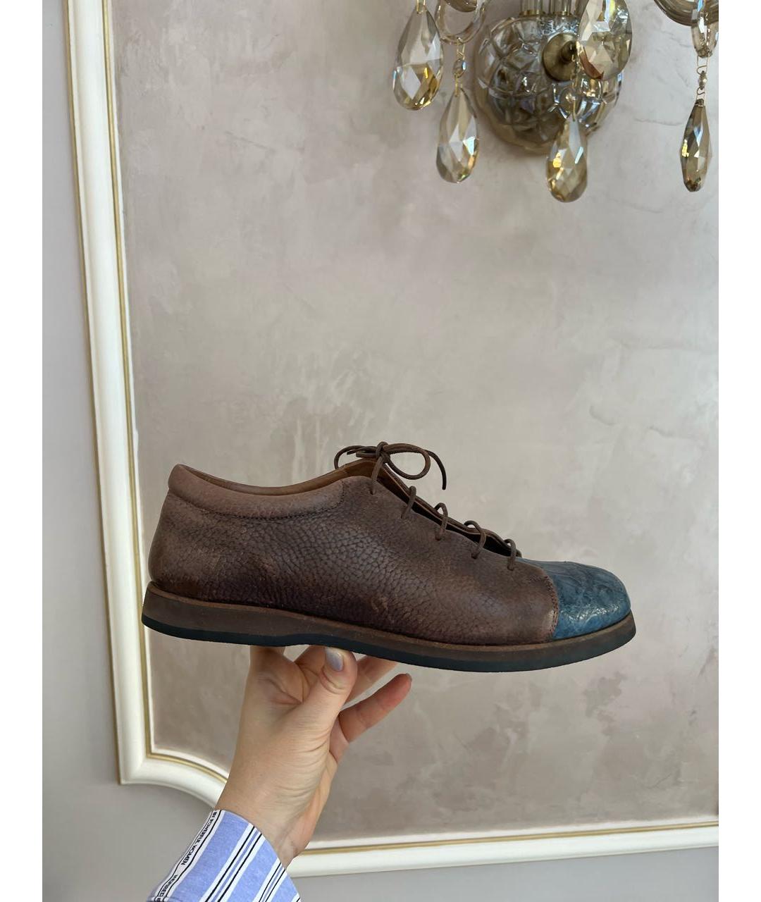 ZONKEY BOOT Коричневые кожаные низкие ботинки, фото 9
