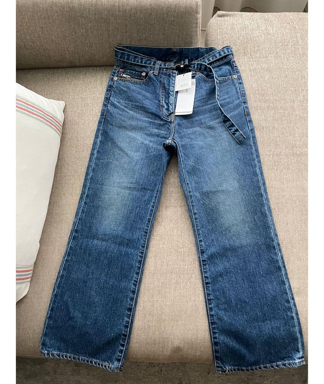 SACAI Синие хлопковые прямые джинсы, фото 4