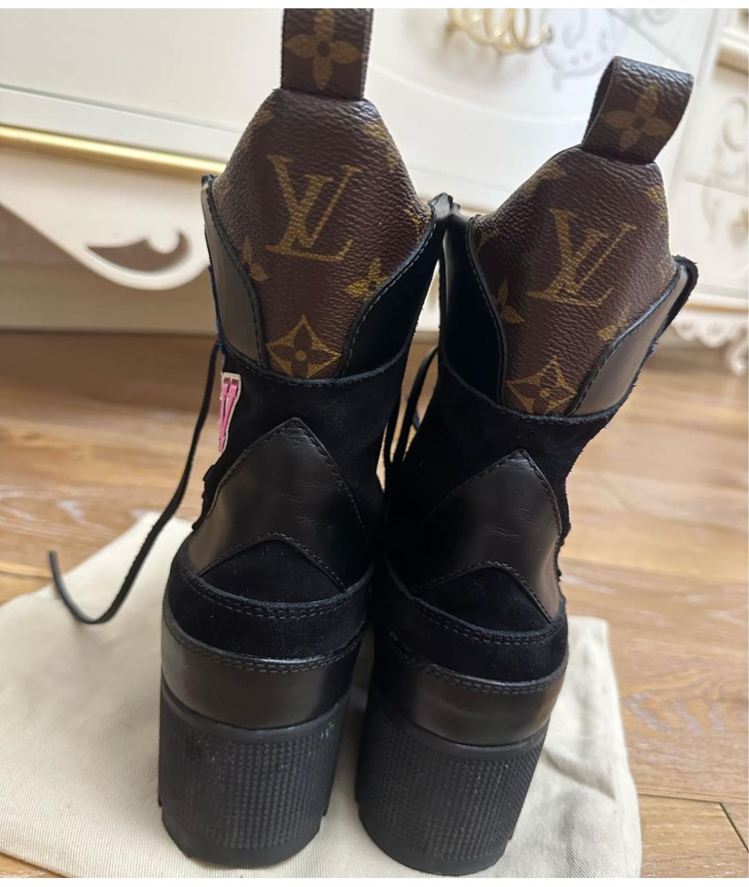 LOUIS VUITTON PRE-OWNED Черные замшевые ботинки, фото 5