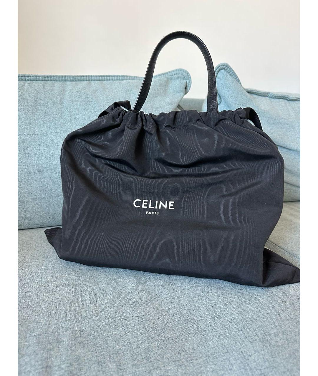 CELINE PRE-OWNED Черная кожаная сумка с короткими ручками, фото 8