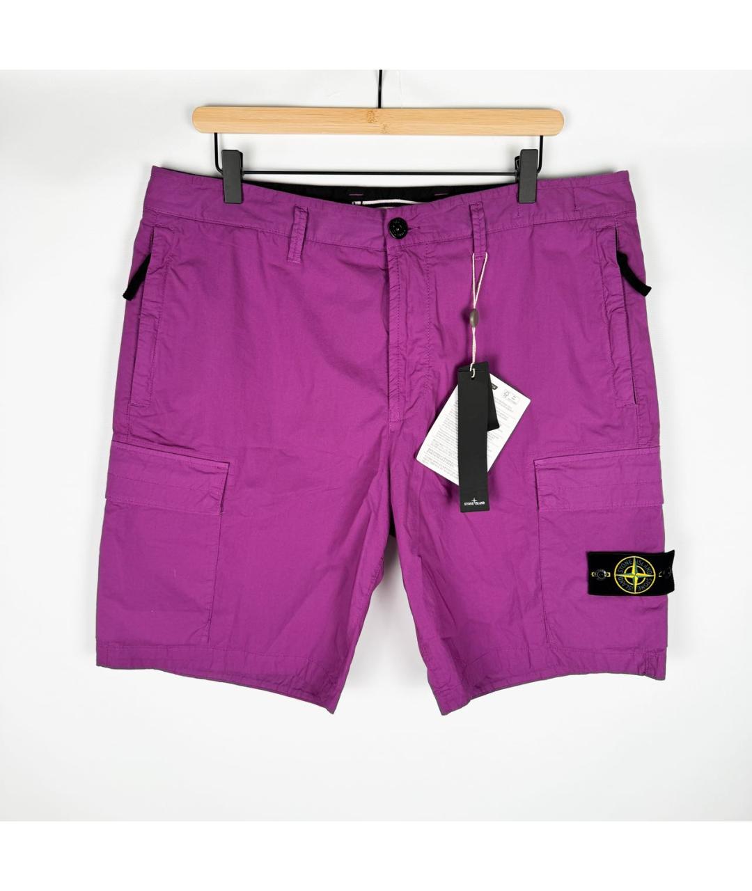 STONE ISLAND Фиолетовые хлопковые шорты, фото 6