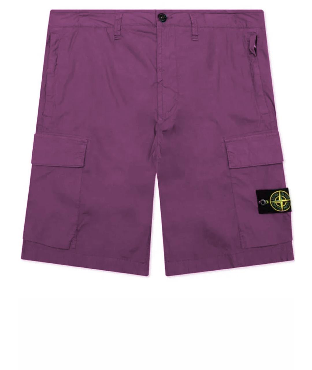 STONE ISLAND Фиолетовые хлопковые шорты, фото 7