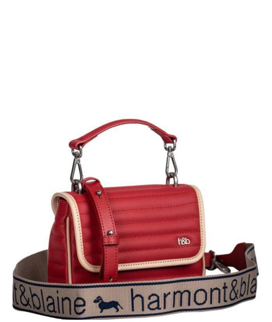 HARMONT & BLAINE JUNIOR Красная кожаная сумка с короткими ручками, фото 2