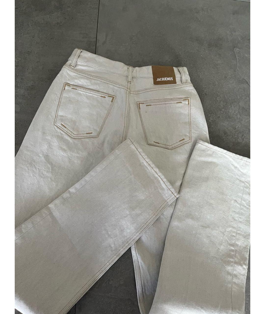 JACQUEMUS Бежевые хлопковые прямые джинсы, фото 7
