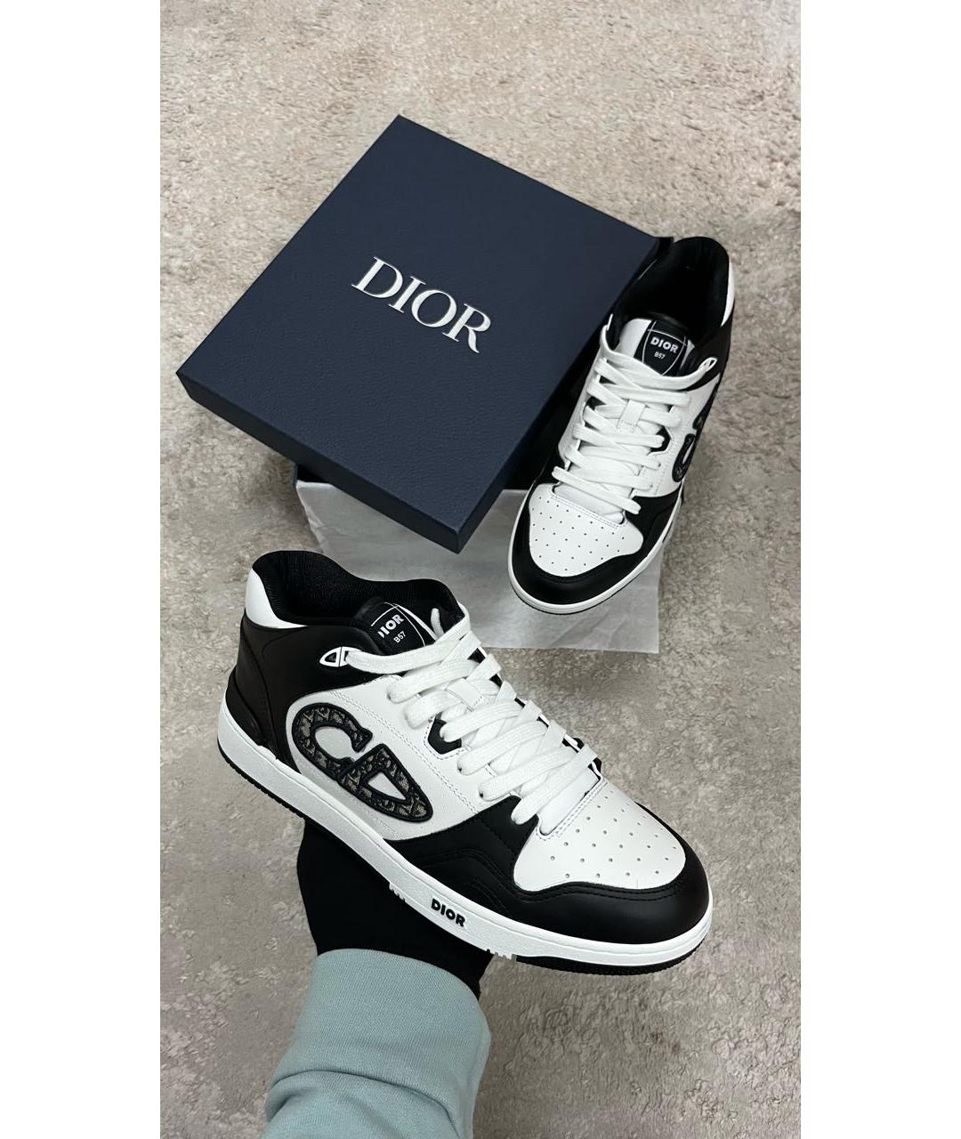 CHRISTIAN DIOR Черные кожаные высокие кроссовки / кеды, фото 6