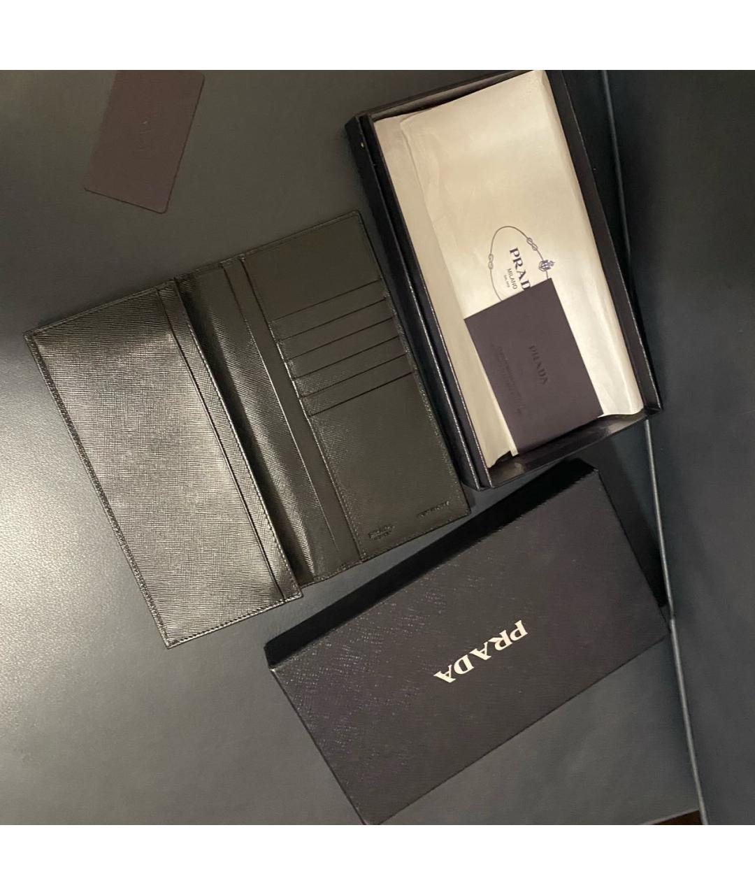 PRADA Черный кожаный кошелек, фото 6