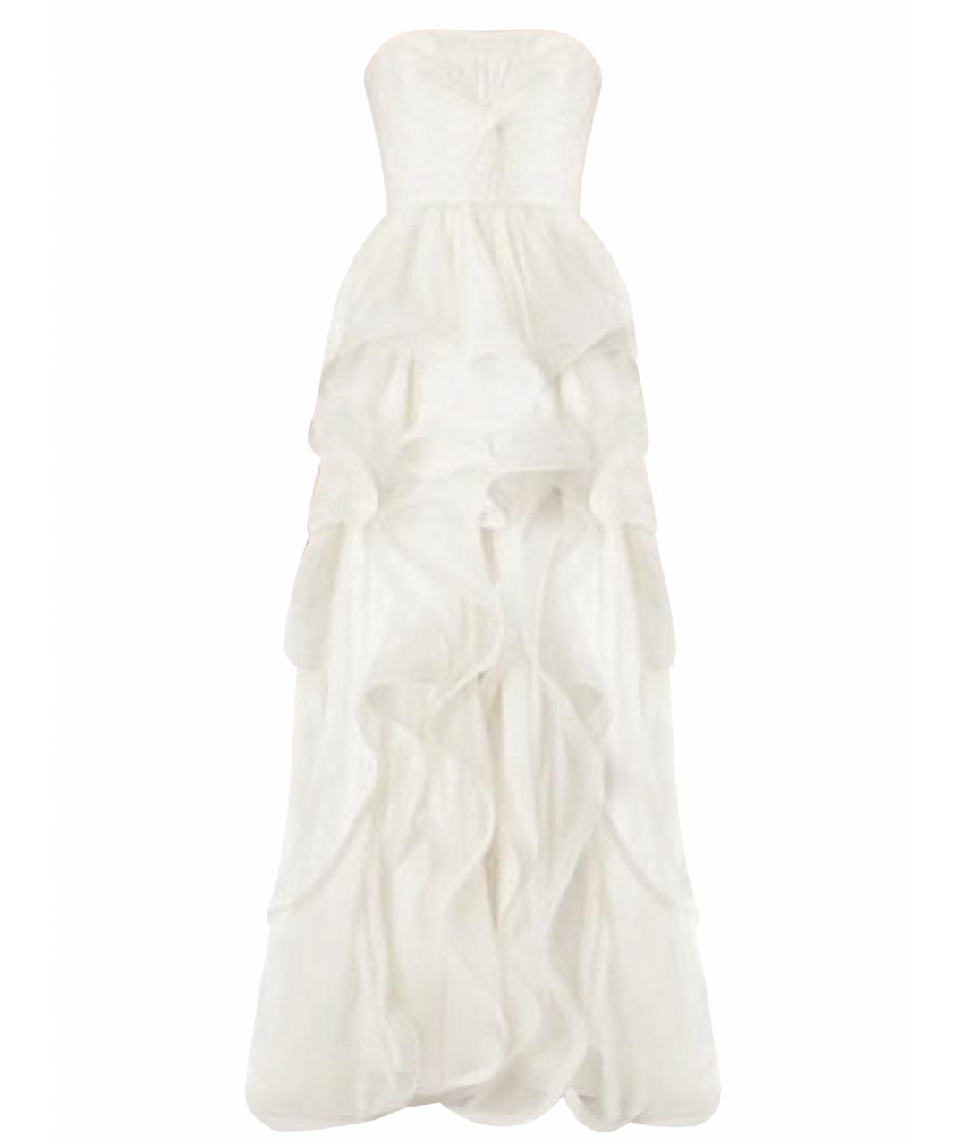 REEM ACRA Белое шелковое свадебное платье, фото 1