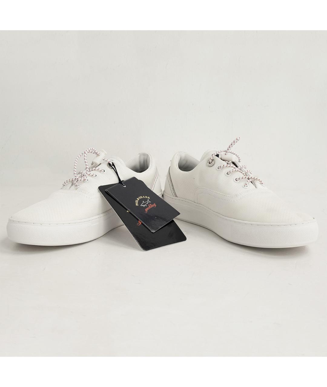 PAUL & SHARK Белые текстильные низкие кроссовки / кеды, фото 4