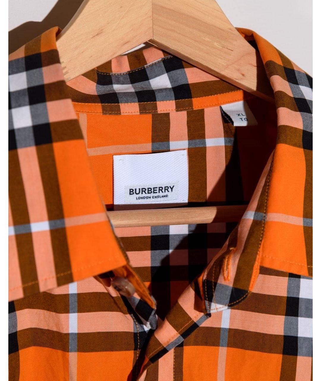 BURBERRY Оранжевая хлопковая кэжуал рубашка, фото 3
