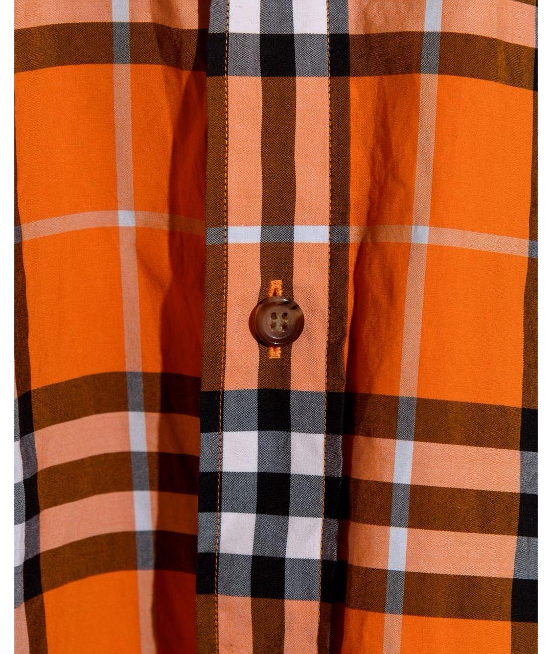 BURBERRY Оранжевая хлопковая кэжуал рубашка, фото 4