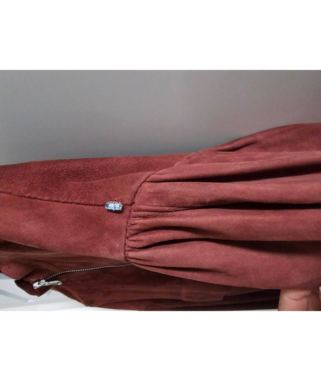 SPORT MAX CODE Бордовая кожаная куртка, фото 4