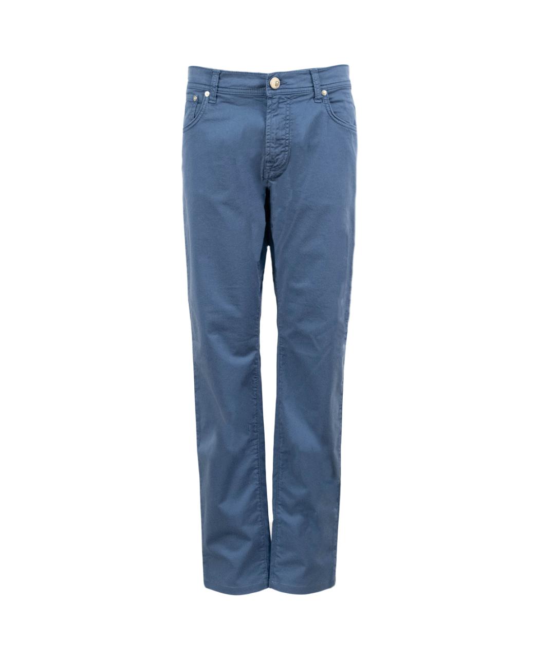 CORNELIANI Синие хлопковые повседневные брюки, фото 6
