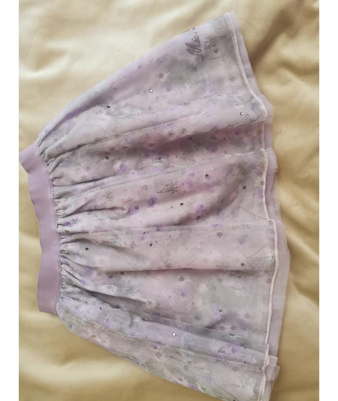 MISS BLUMARINE Фиолетовая полиэстеровая юбка, фото 2