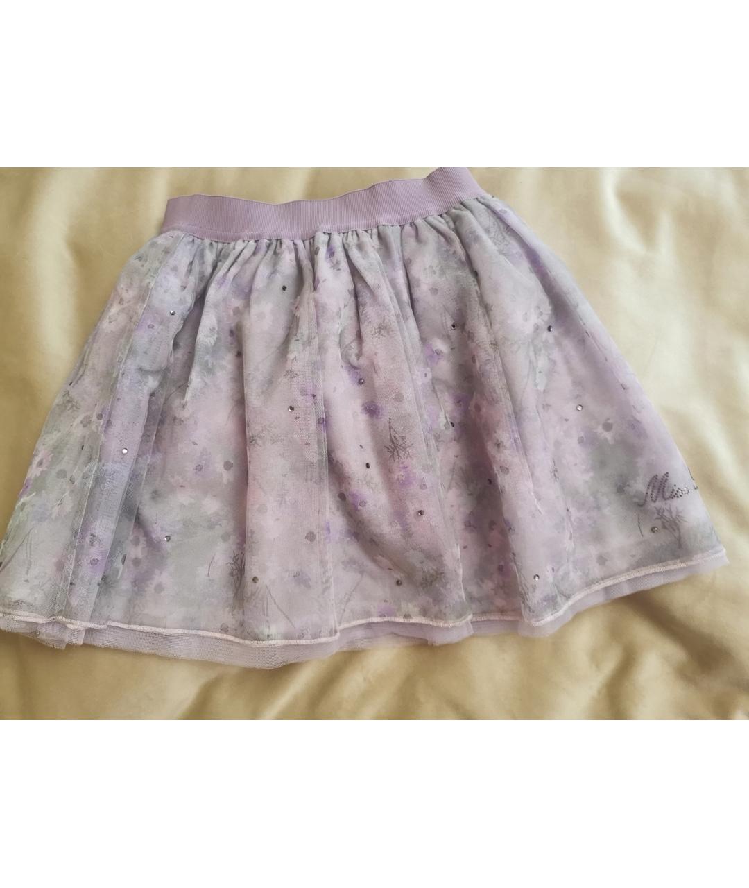 MISS BLUMARINE Фиолетовая полиэстеровая юбка, фото 7