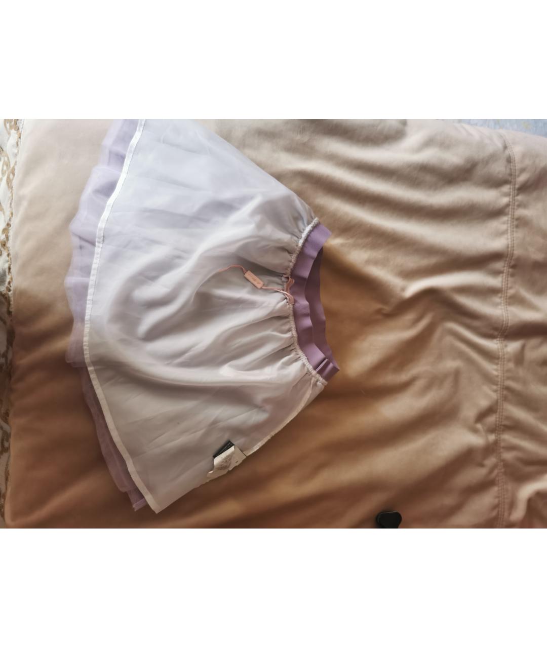 MISS BLUMARINE Фиолетовая полиэстеровая юбка, фото 3