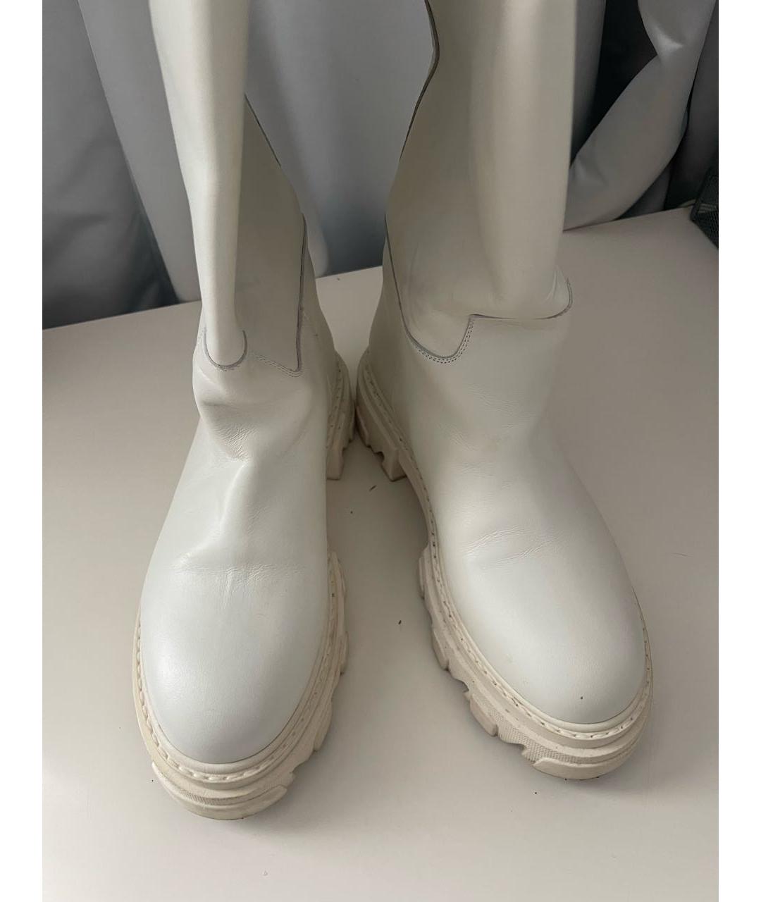 GIA COUTURE Белые кожаные сапоги, фото 5