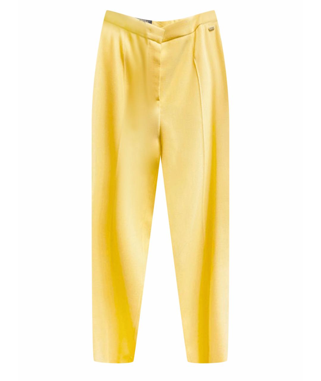 ESCADA Желтые шерстяные прямые брюки, фото 1