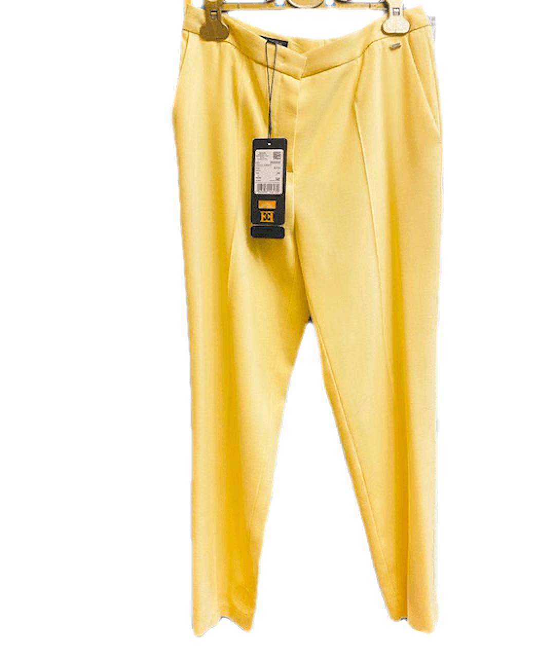 ESCADA Желтые шерстяные прямые брюки, фото 7