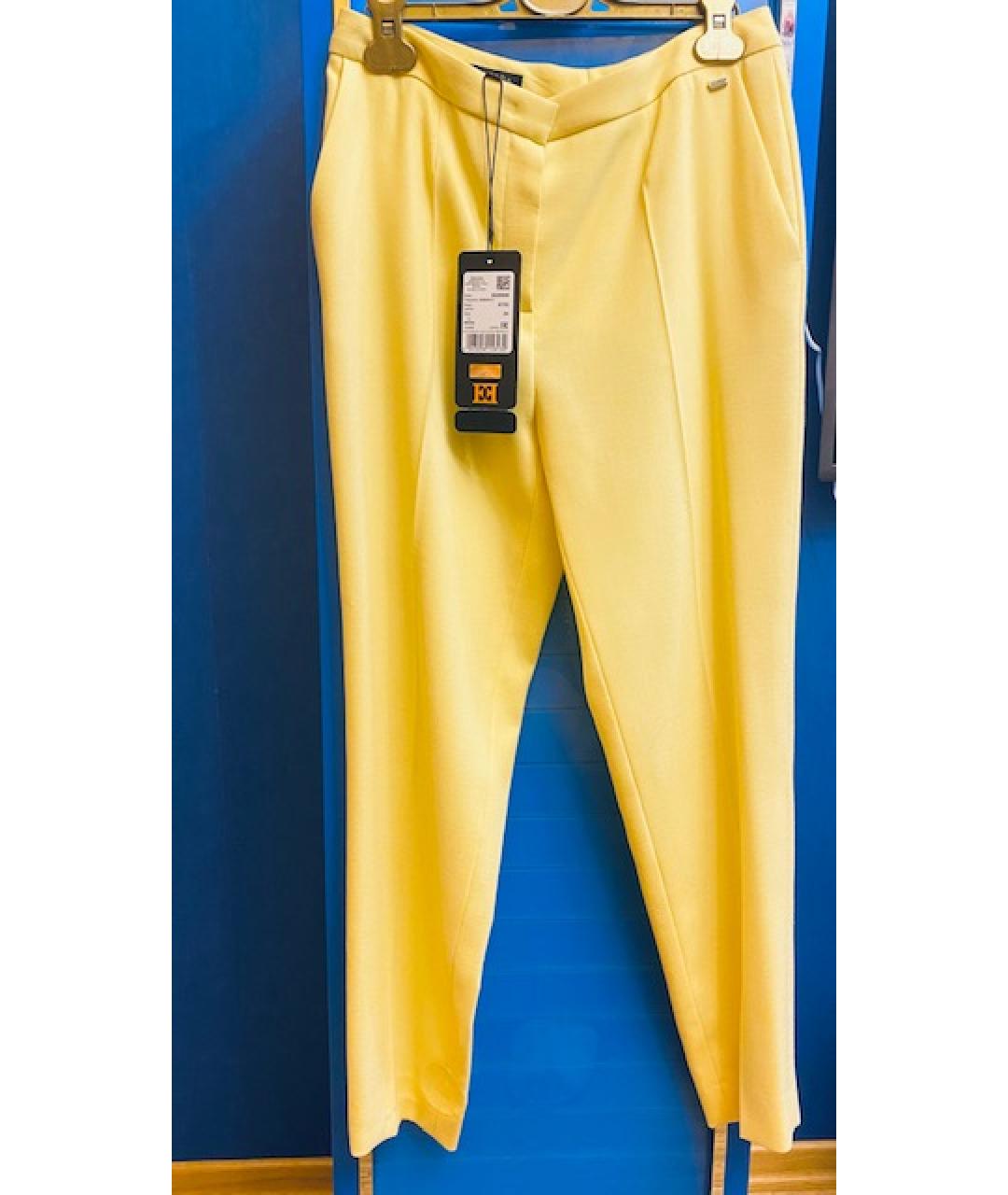 ESCADA Желтые шерстяные прямые брюки, фото 2