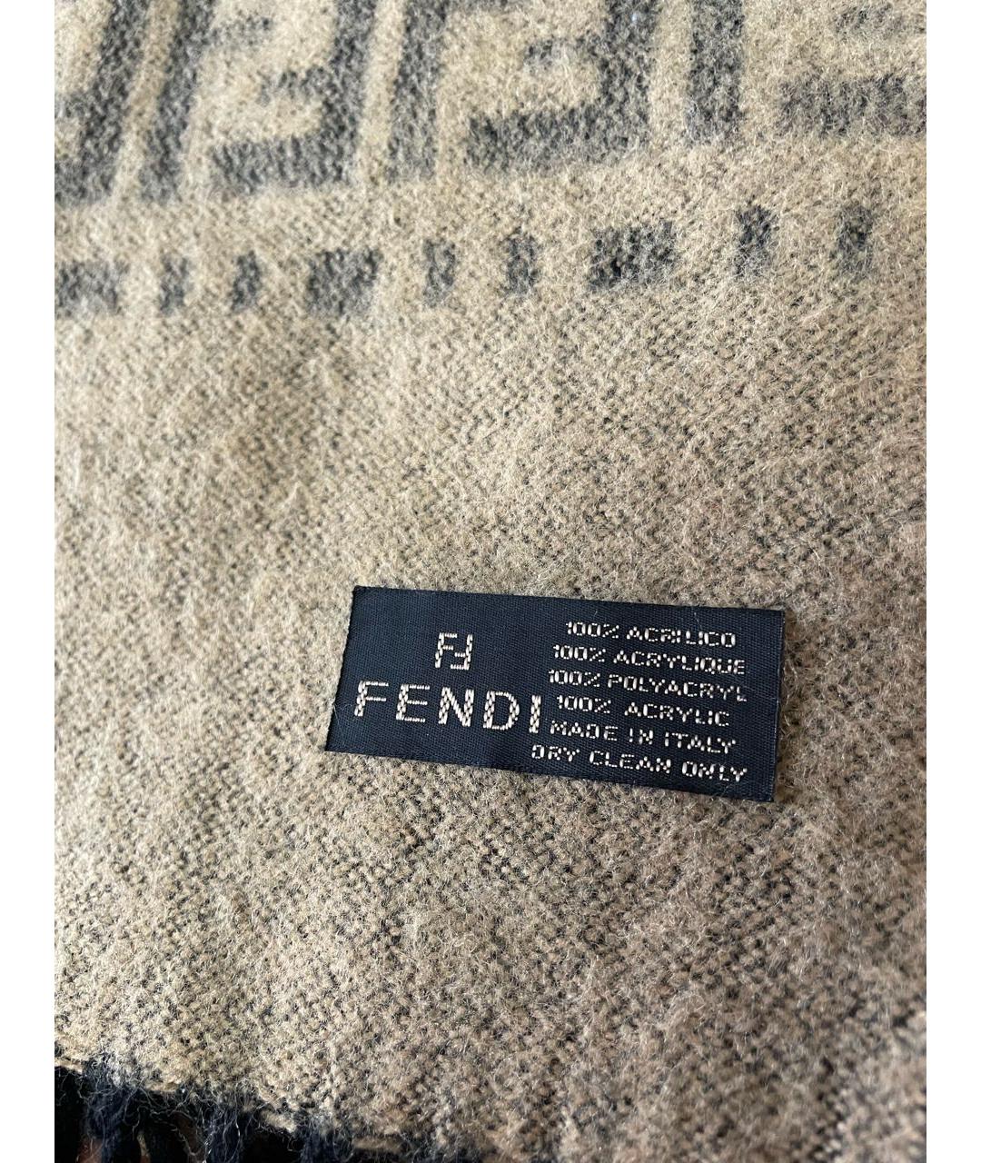 FENDI Коричневый шарф, фото 3