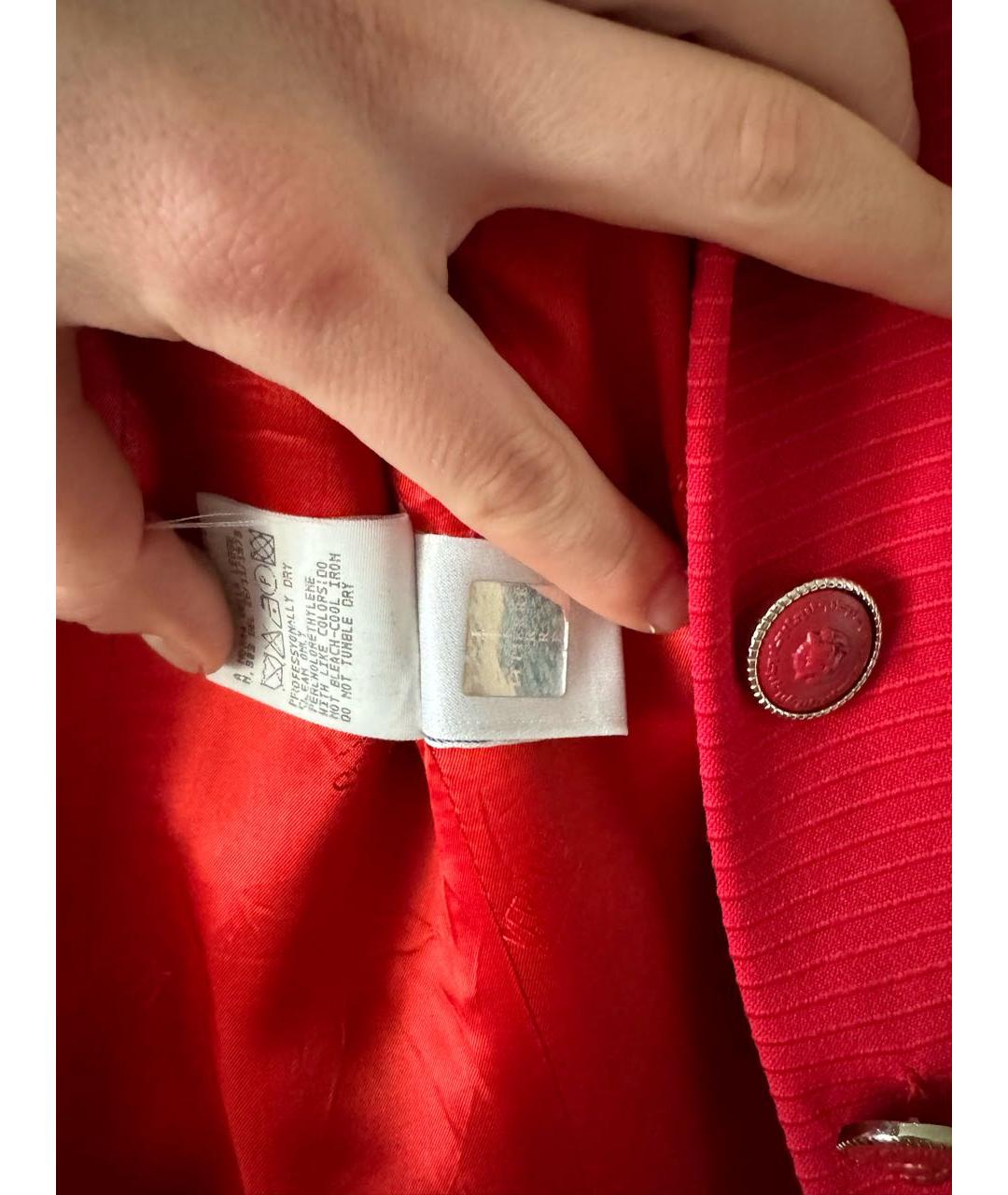 VERSUS VERSACE Красный шерстяной жакет/пиджак, фото 4