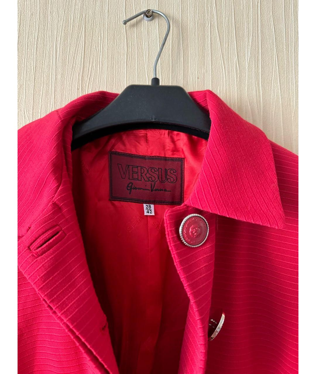 VERSUS VERSACE Красный шерстяной жакет/пиджак, фото 3