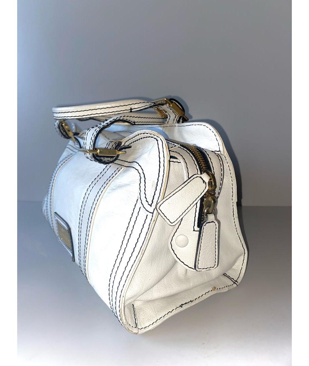 VALENTINO Белая кожаная сумка с короткими ручками, фото 2