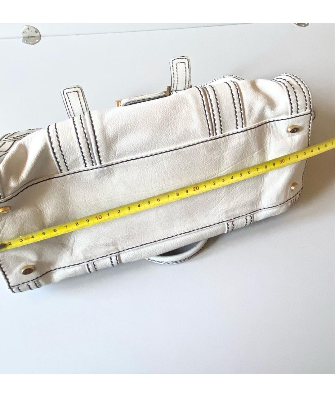 VALENTINO Белая кожаная сумка с короткими ручками, фото 6