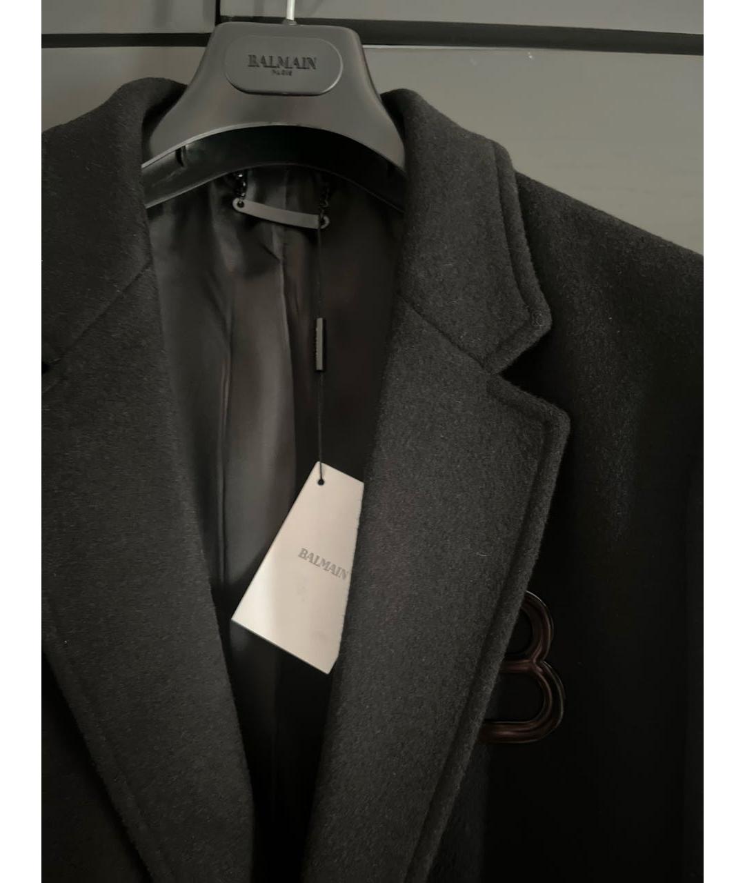 BALMAIN Черное шерстяное пальто, фото 5