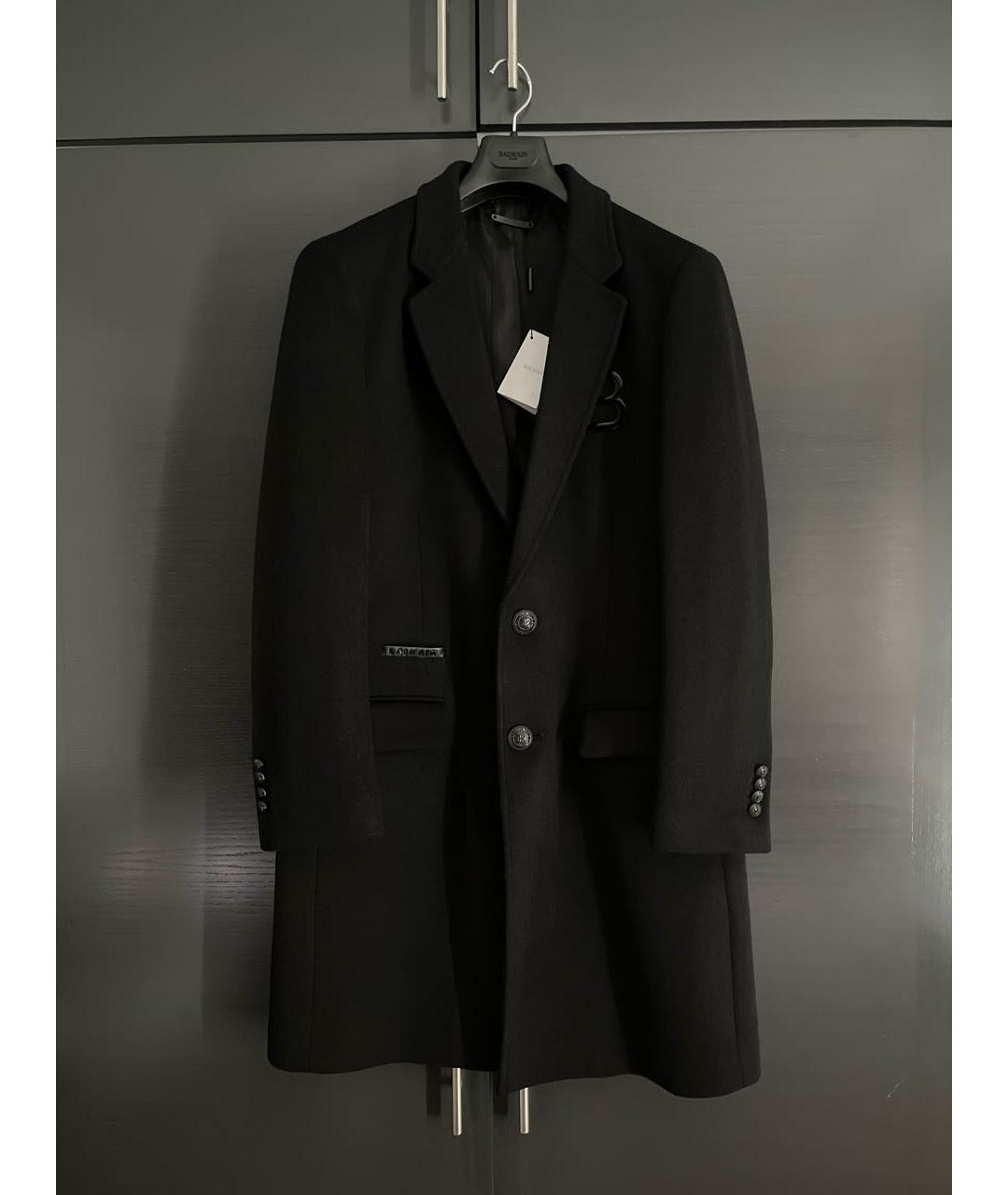 BALMAIN Черное шерстяное пальто, фото 8
