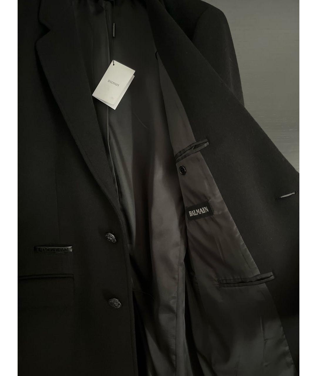 BALMAIN Черное шерстяное пальто, фото 6