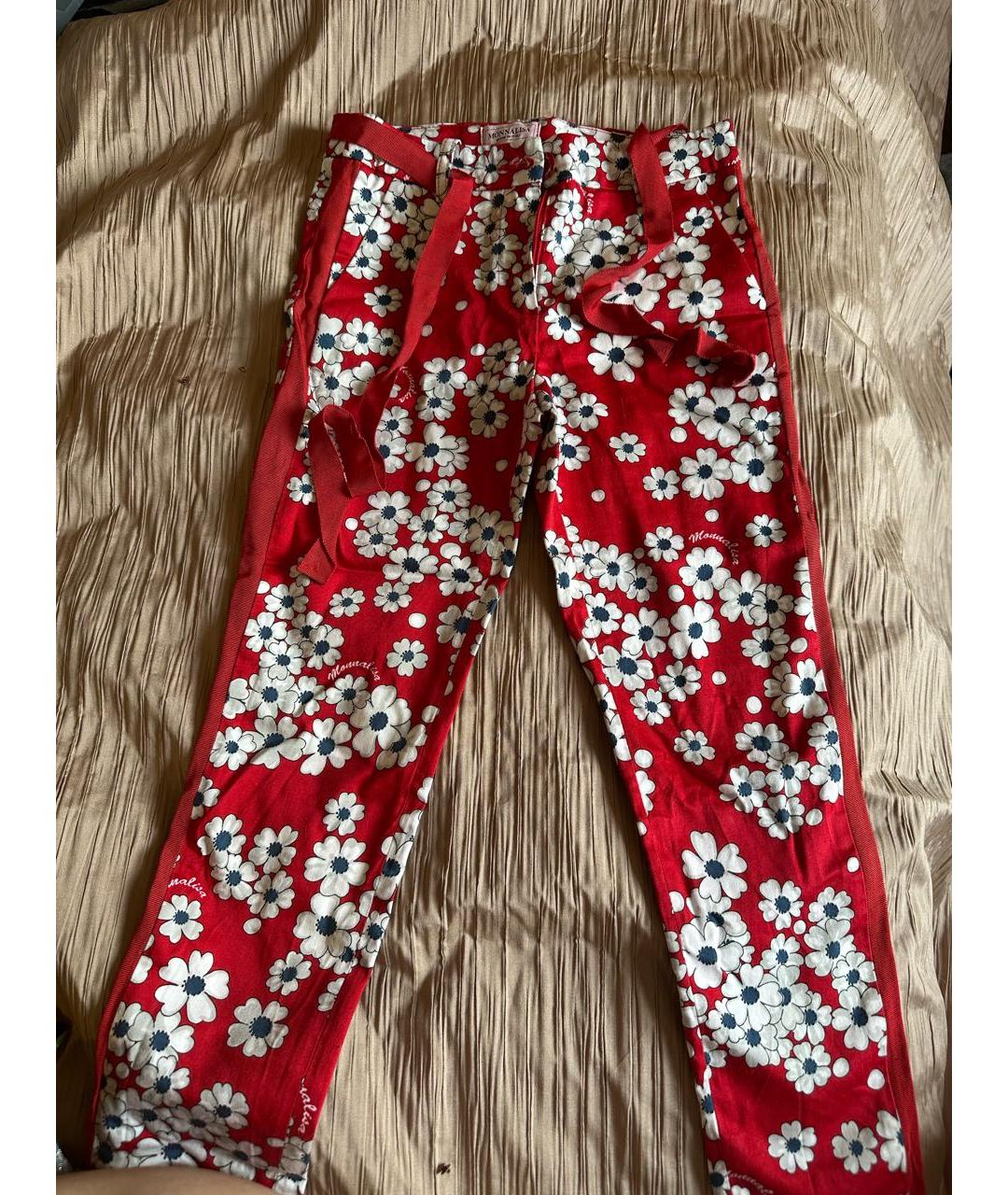 MONNALISA Красные полиэстеровые брюки и шорты, фото 5
