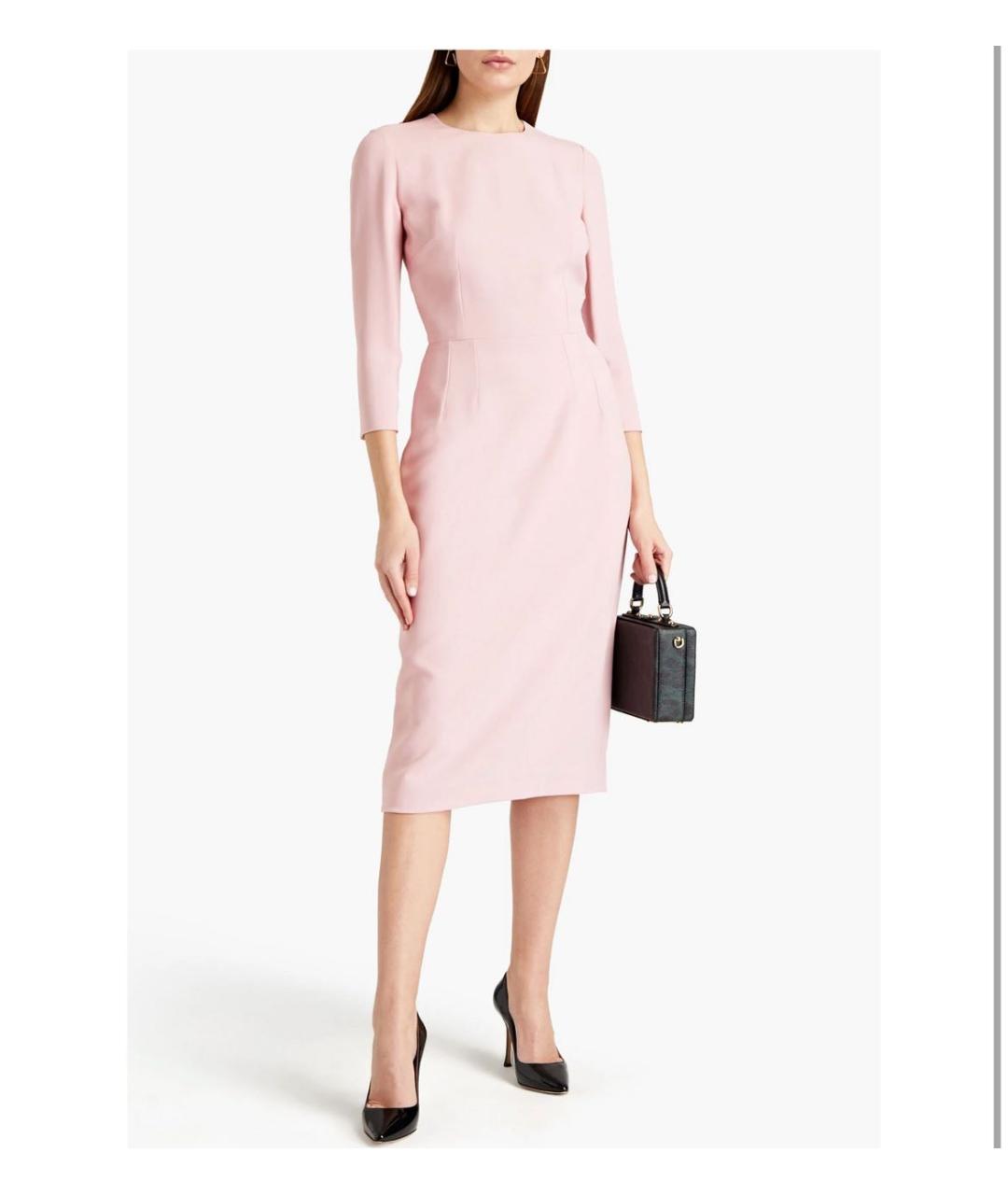 DOLCE&GABBANA Розовое вискозное коктейльное платье, фото 4
