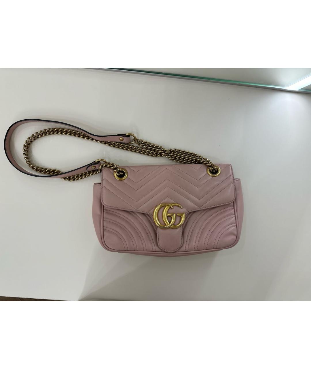 GUCCI Розовая кожаная сумка через плечо, фото 8