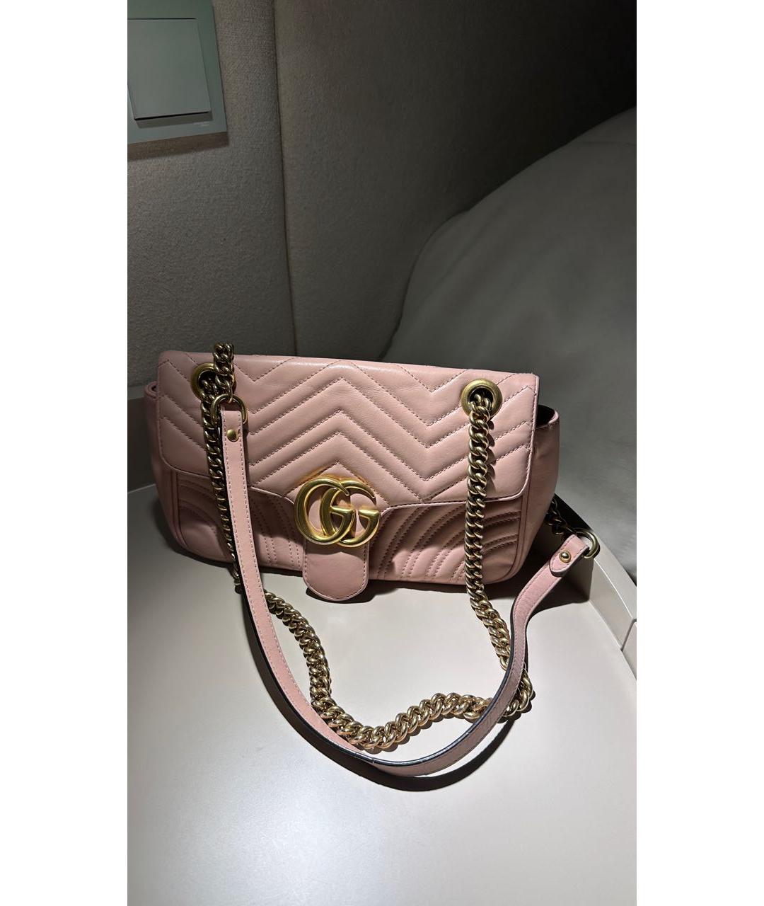 GUCCI Розовая кожаная сумка через плечо, фото 2