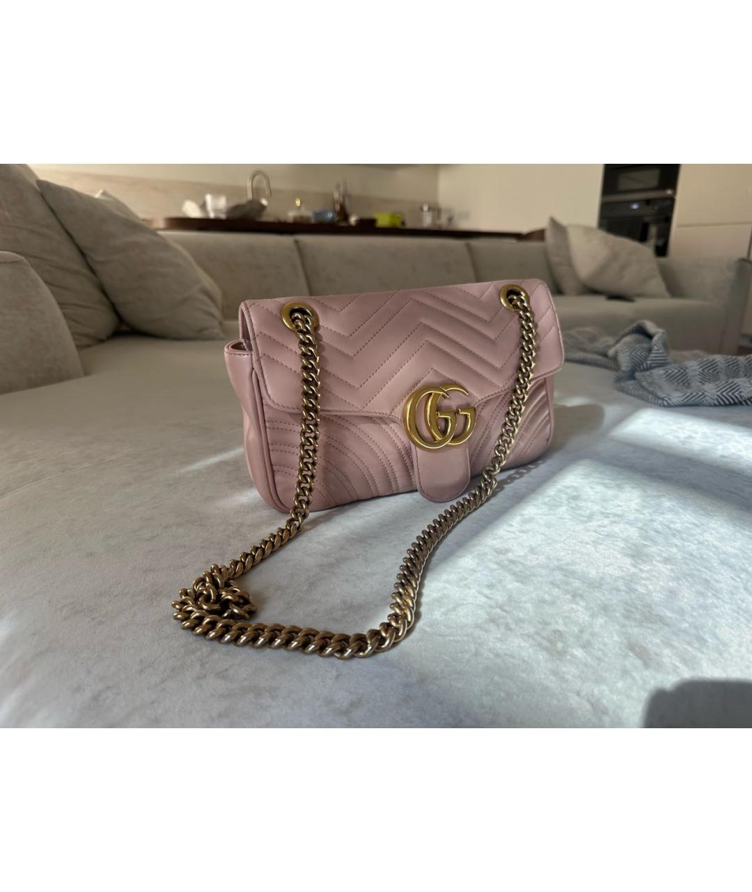GUCCI Розовая кожаная сумка через плечо, фото 6