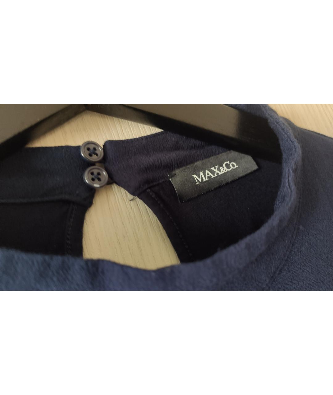 MAX&CO Темно-синяя вискозная блузы, фото 3
