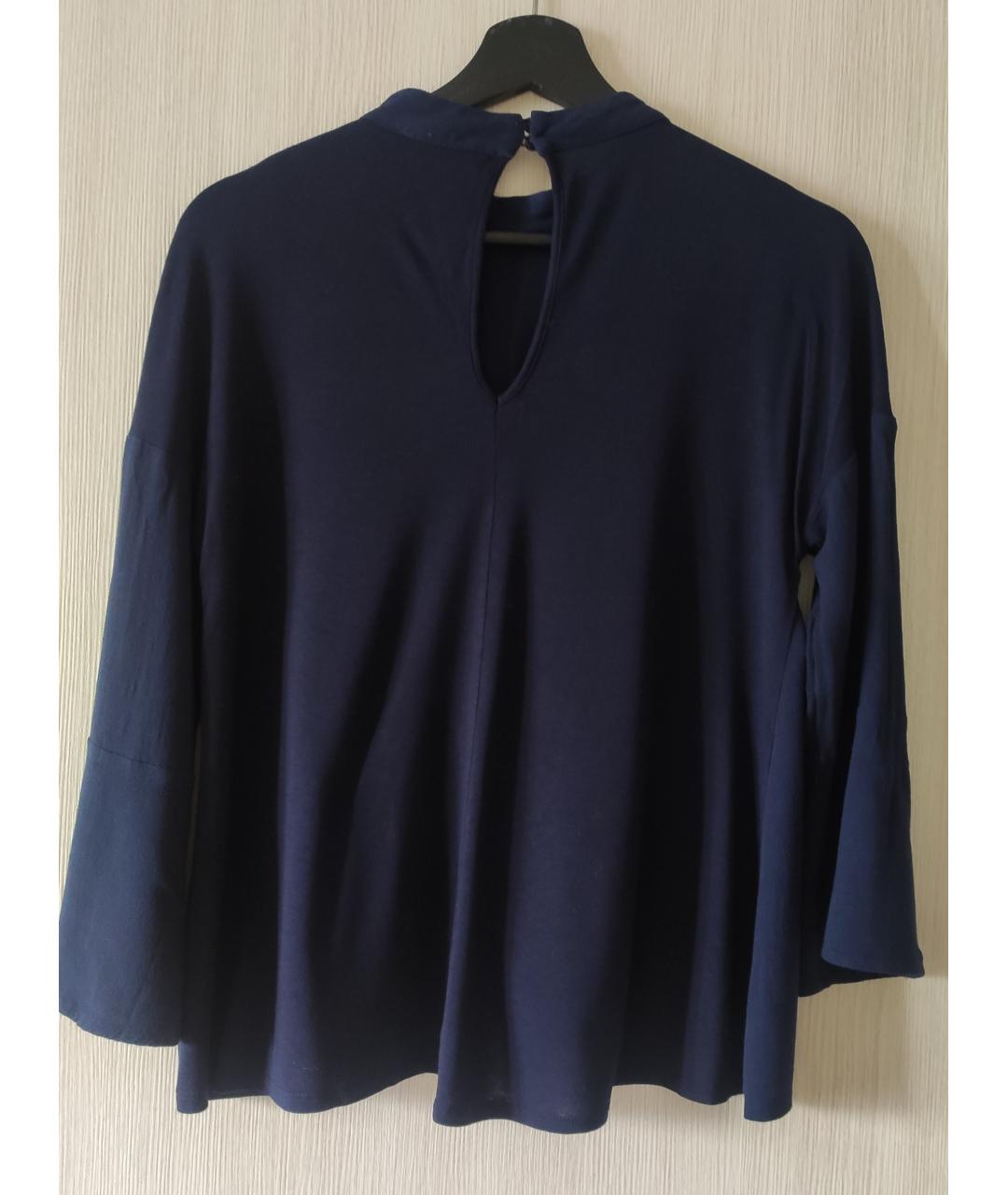 MAX&CO Темно-синяя вискозная блузы, фото 2