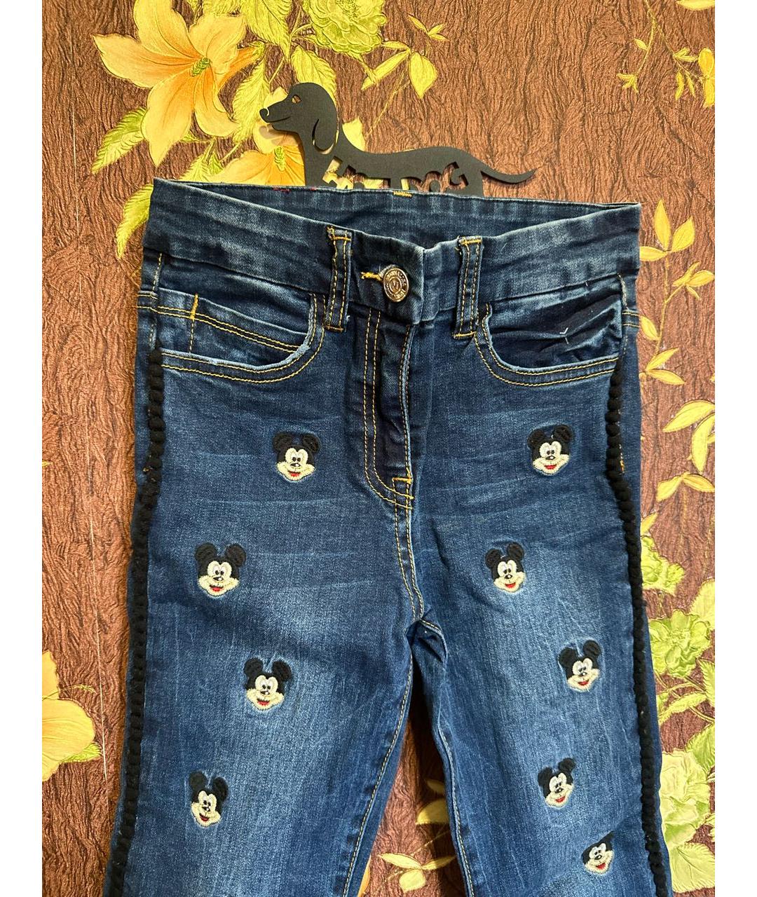 MONNALISA Темно-синие деним детские джинсы, фото 3