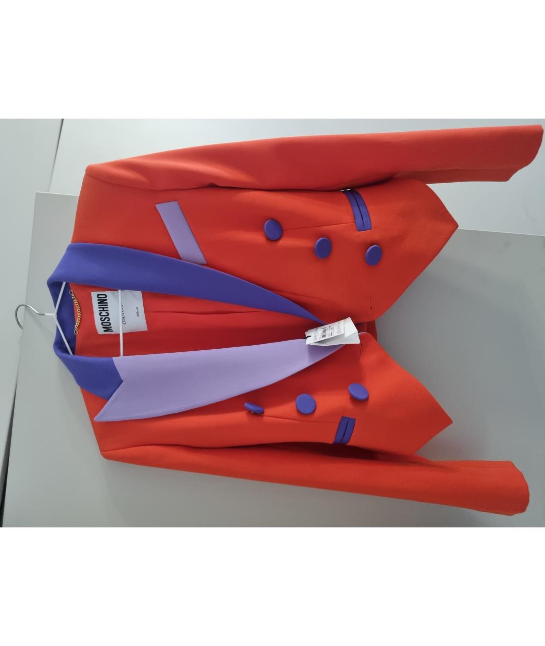 MOSCHINO Оранжевый шелковый жакет/пиджак, фото 7